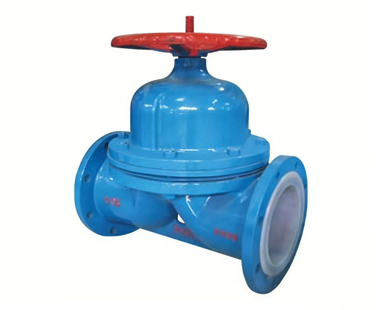Fluorine-lined diaphragm valve