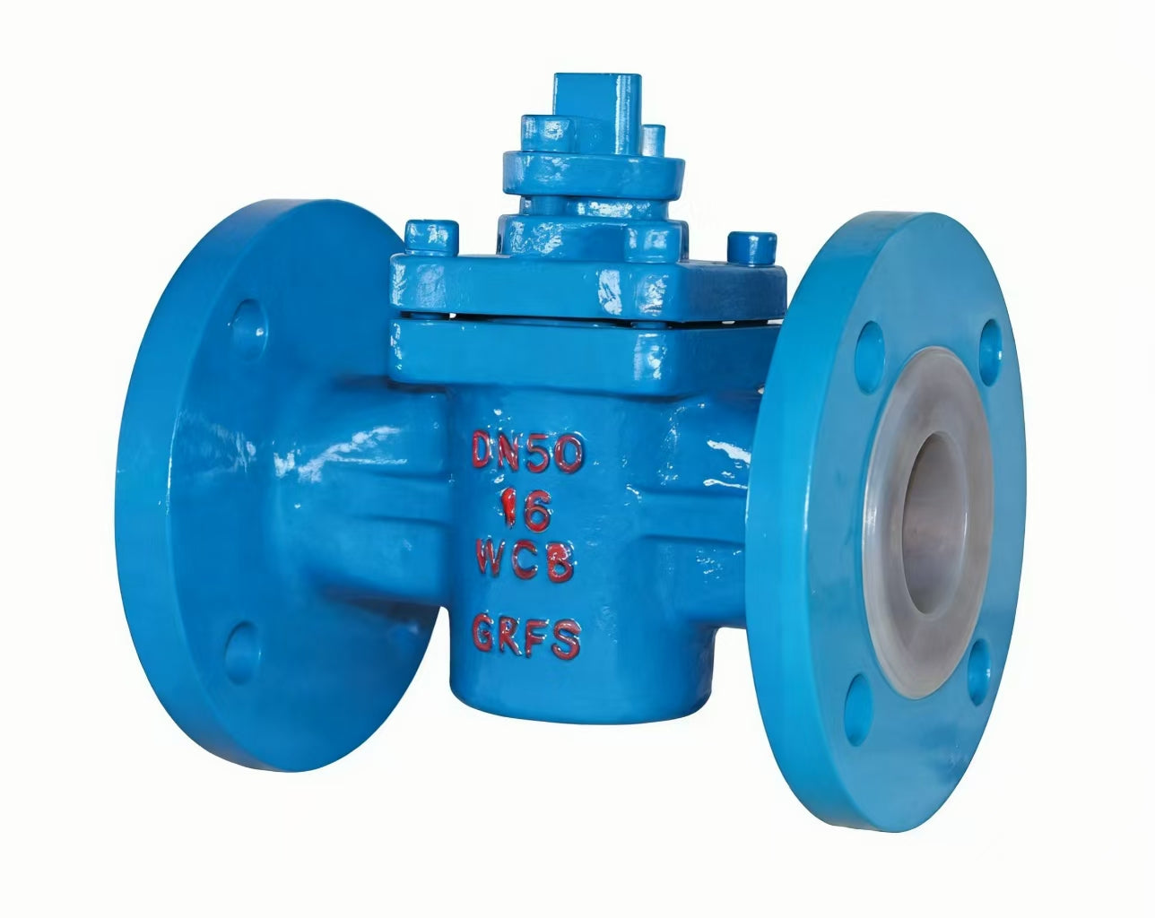 Fluorine lined plug valve