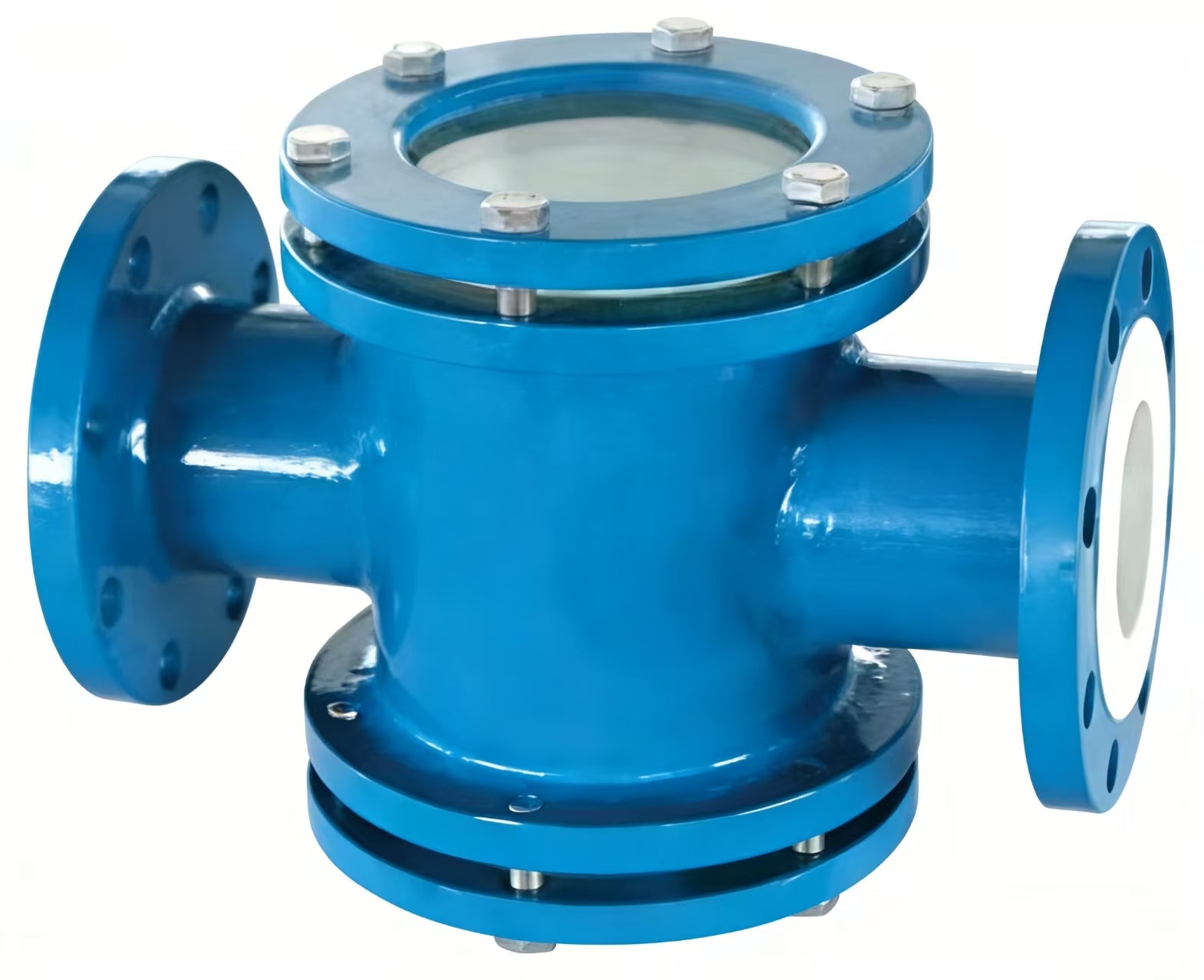 Fluorine-lined sight glass valve